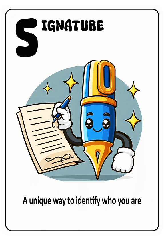 Signature — a unique way to identify who you are